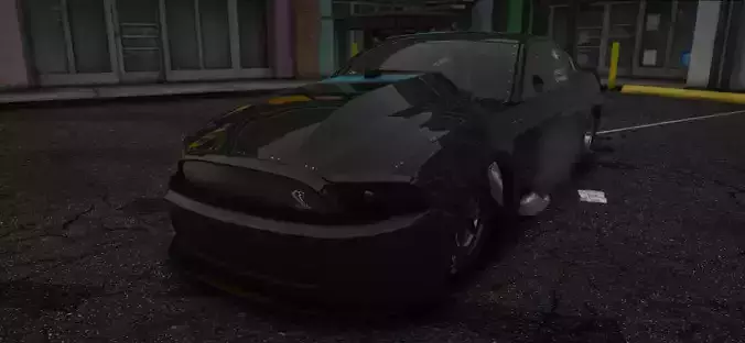 MUSTANG GT500 FIVEM AND BLEND FILE INSANE DETAIL LOW POLY  Low-poly 3D model