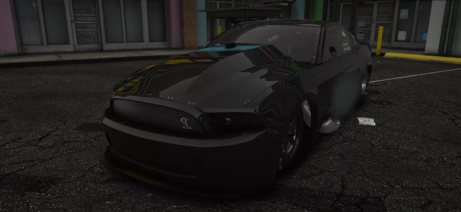 MUSTANG GT500 FIVEM AND BLEND FILE INSANE DETAIL LOW POLY  Low-poly 3D model_0