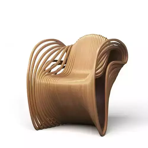 Contemporary Wooden Armchairs   3D model