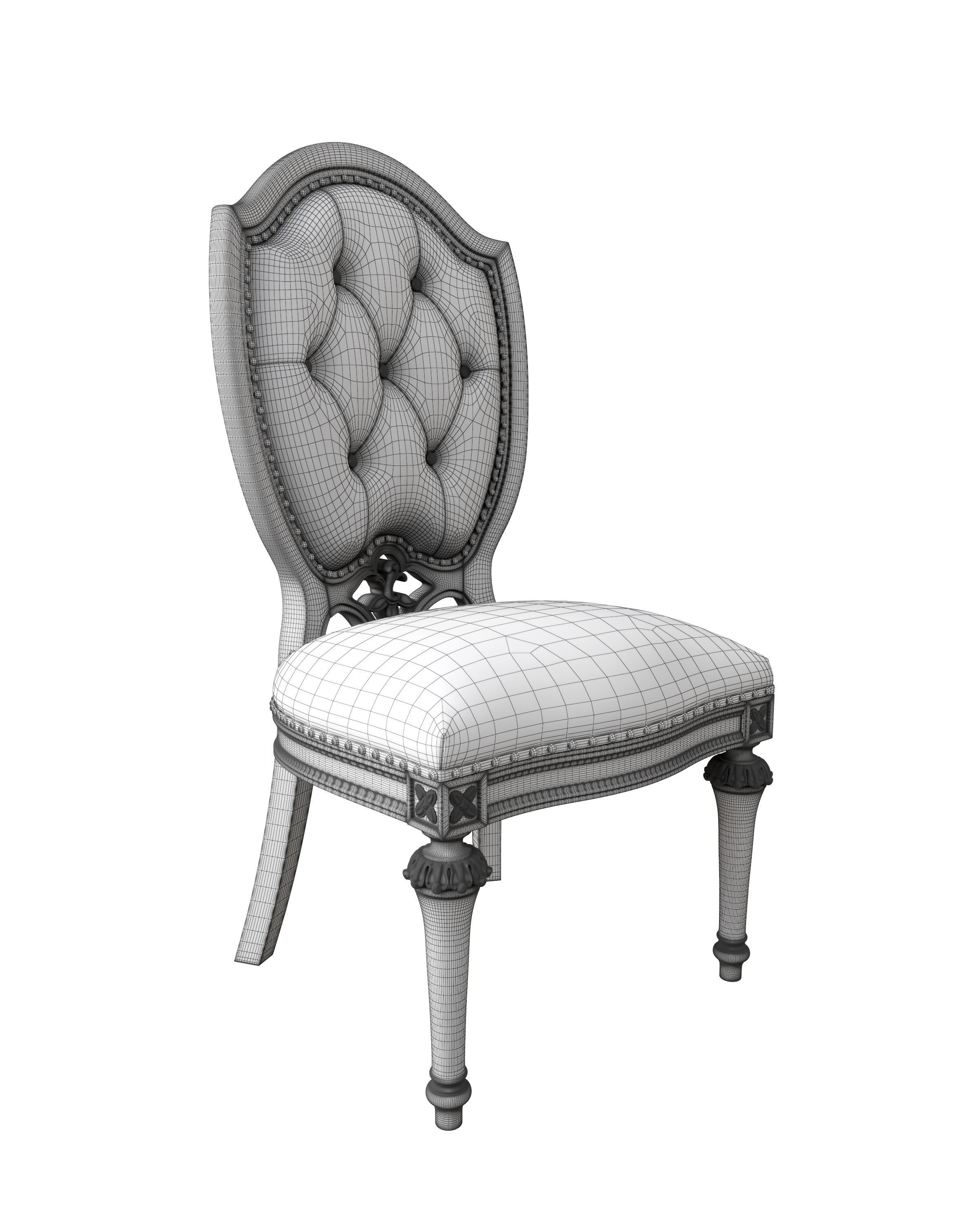 Classic Dining Chair 3D model_5