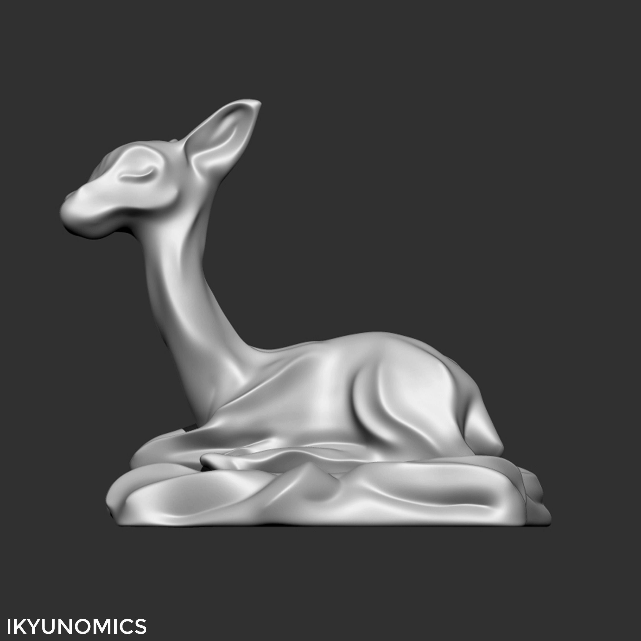 Sleeping deer by ikyunomics 3D print model_8