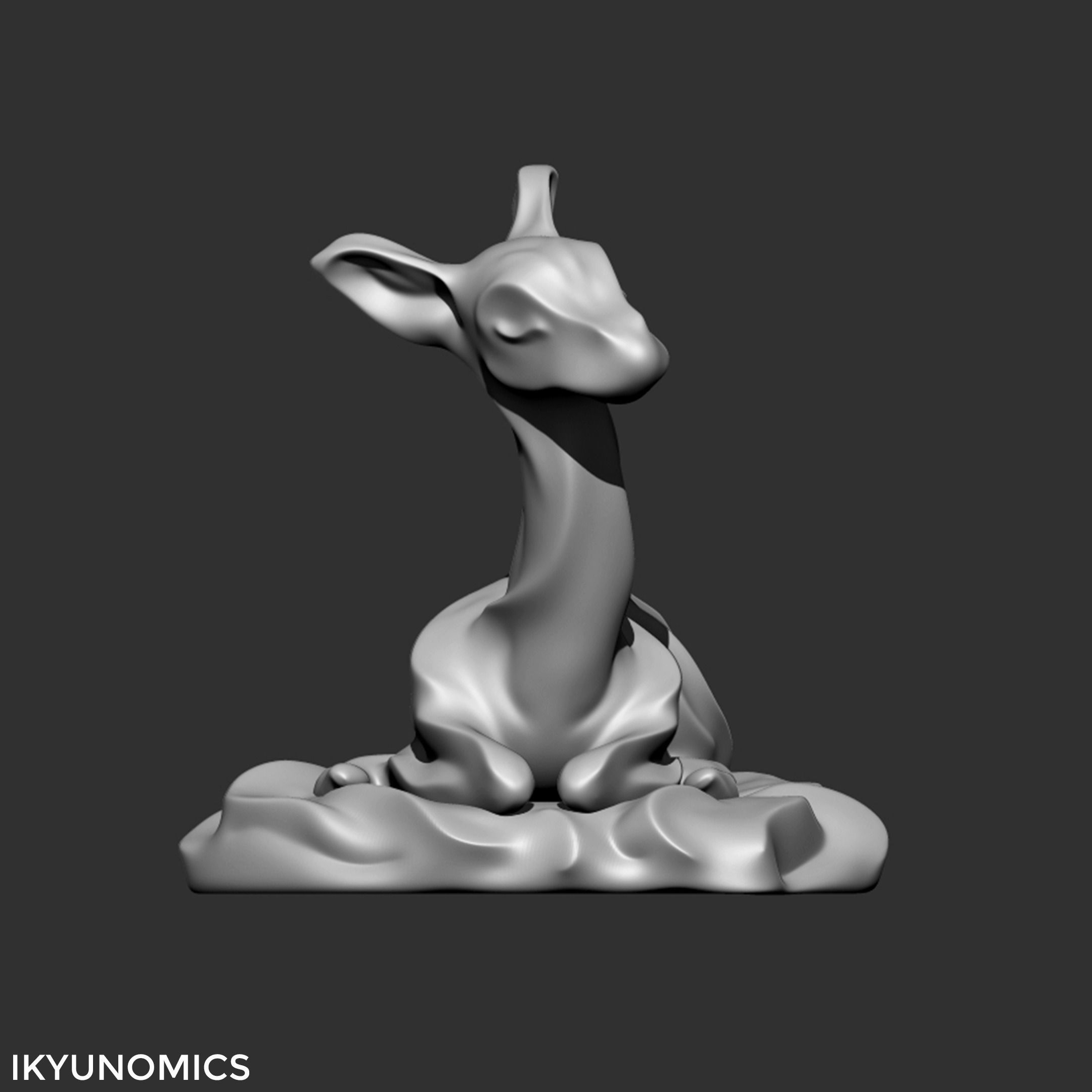 Sleeping deer by ikyunomics 3D print model_7