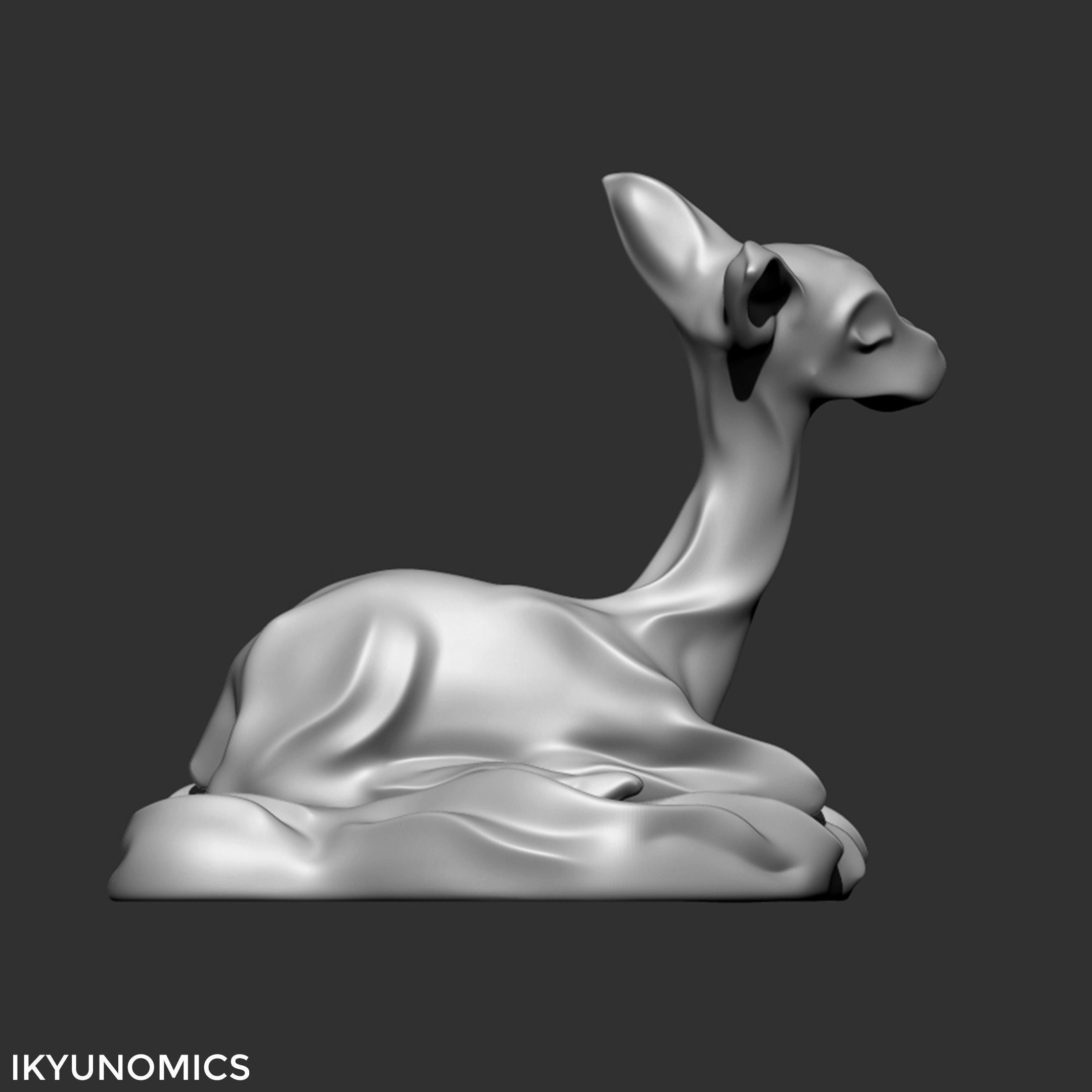 Sleeping deer by ikyunomics 3D print model_10