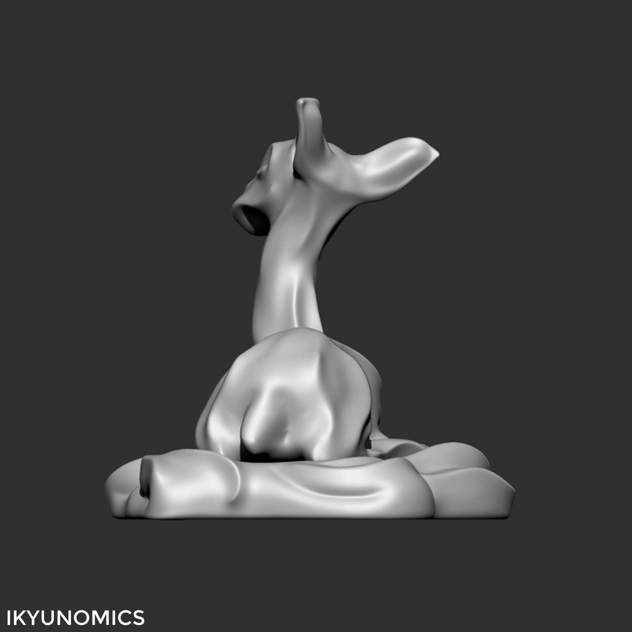 Sleeping deer by ikyunomics 3D print model_9