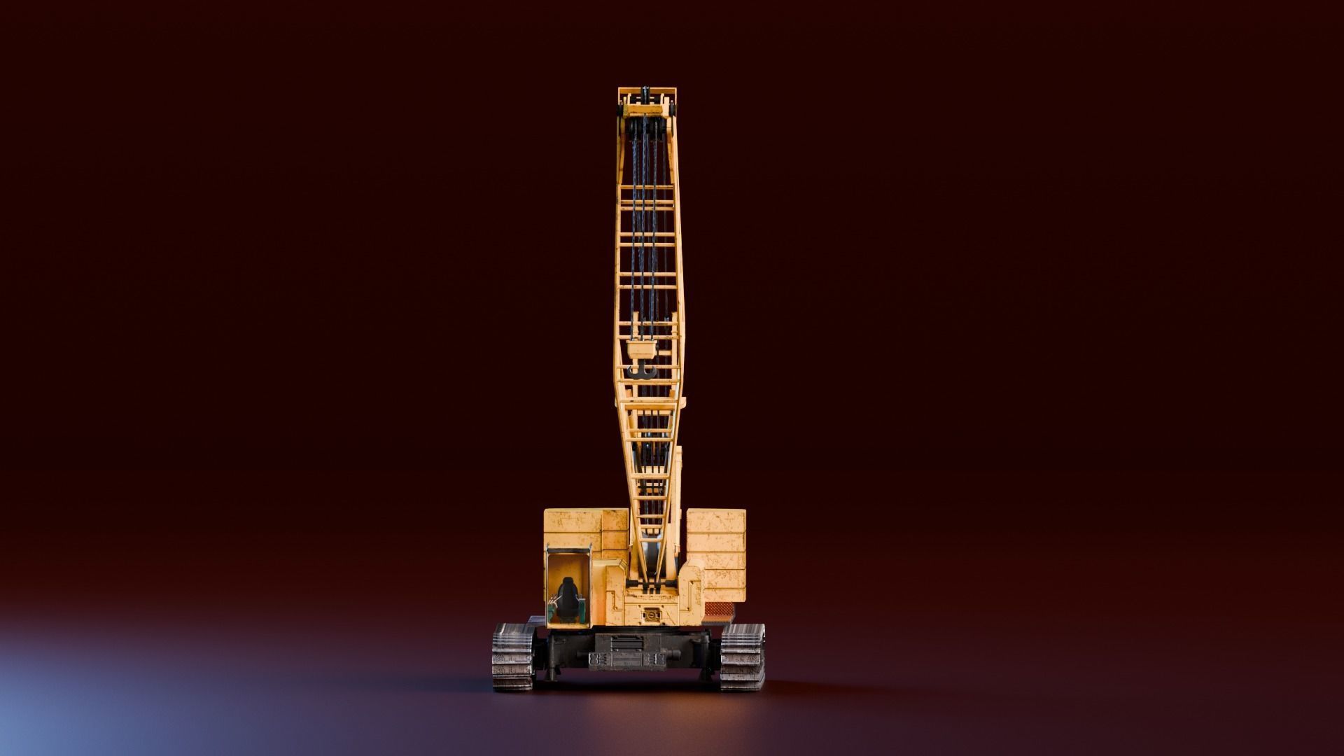Realistic Construction Vehicle - Crawler Crane Low-poly 3D model_8