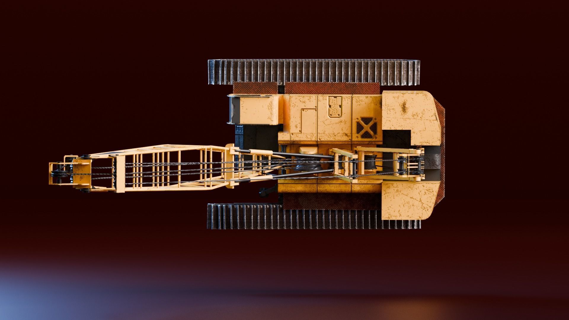 Realistic Construction Vehicle - Crawler Crane Low-poly 3D model_14