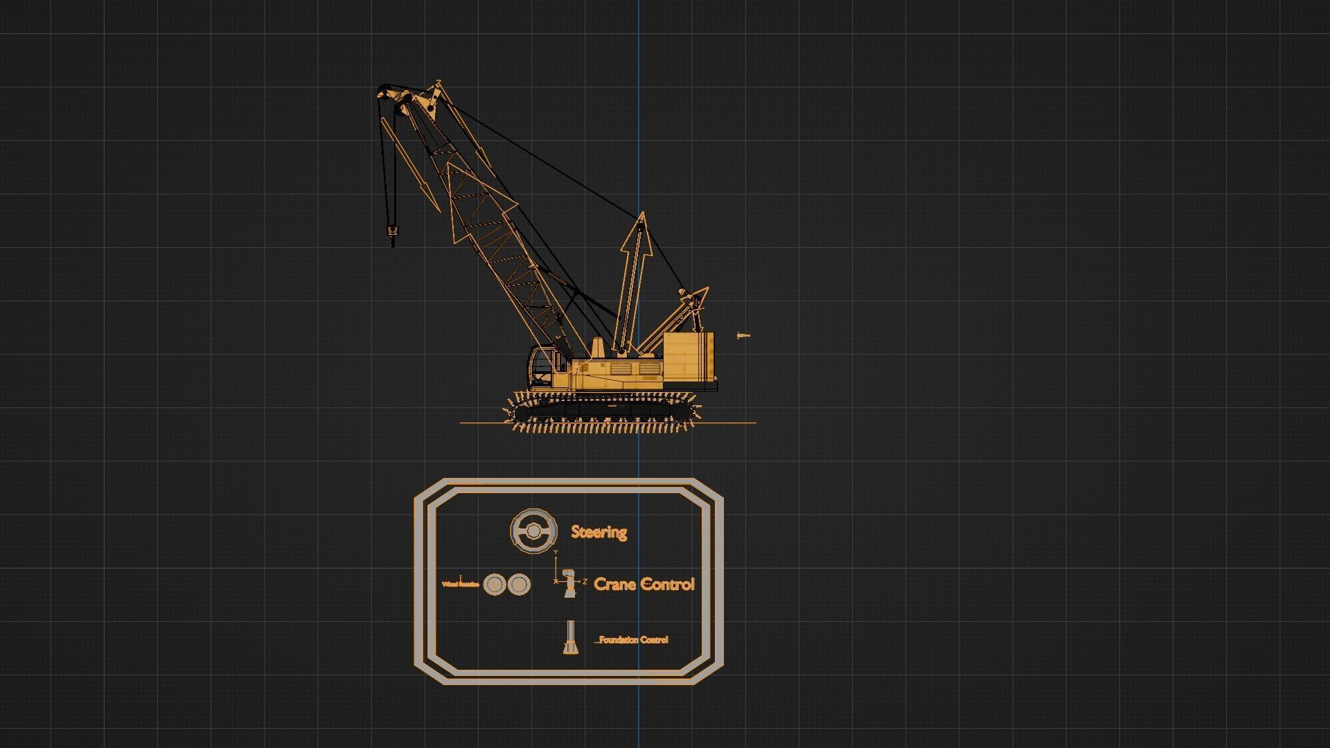 Realistic Construction Vehicle - Crawler Crane Low-poly 3D model_10