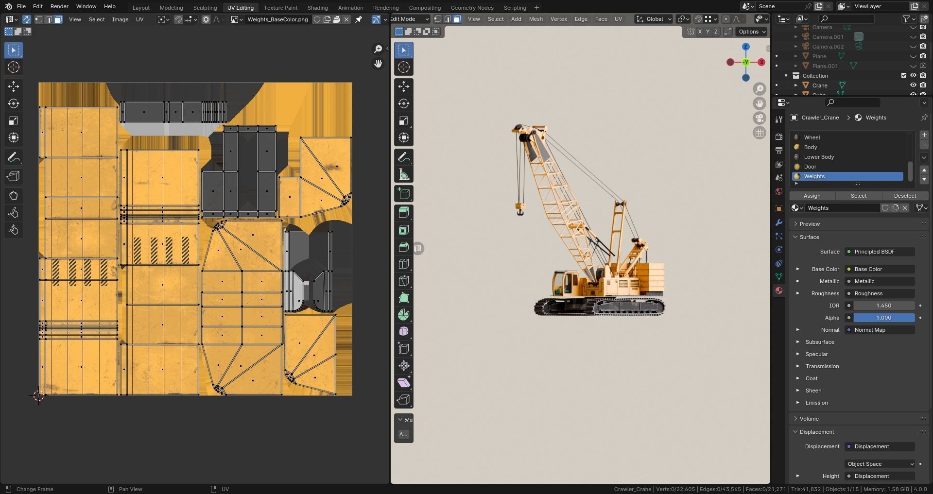 Realistic Construction Vehicle - Crawler Crane Low-poly 3D model_17