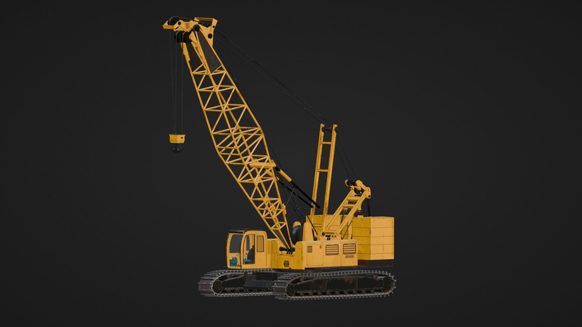 Realistic Construction Vehicle - Crawler Crane Low-poly 3D model_9