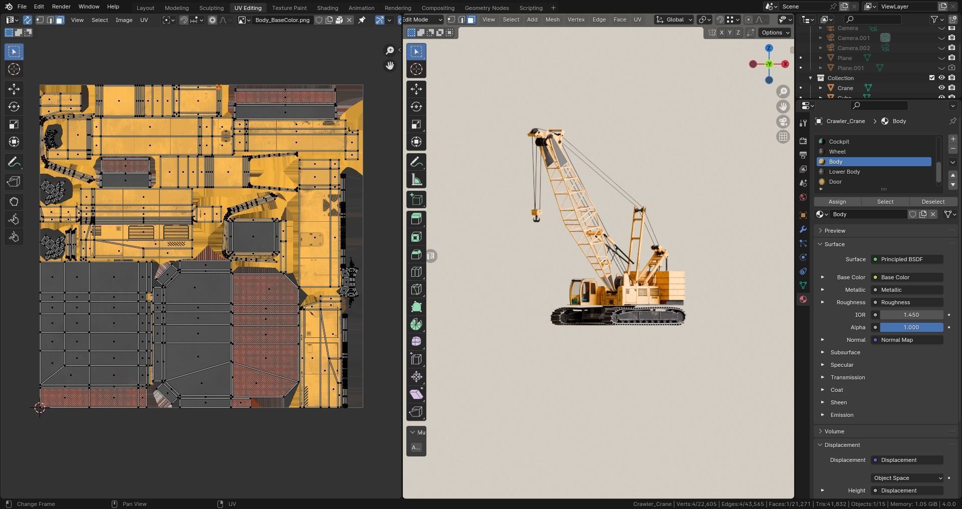 Realistic Construction Vehicle - Crawler Crane Low-poly 3D model_15