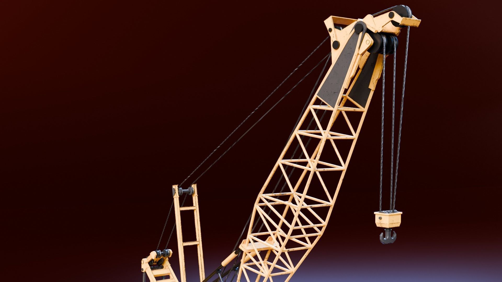 Realistic Construction Vehicle - Crawler Crane Low-poly 3D model_7