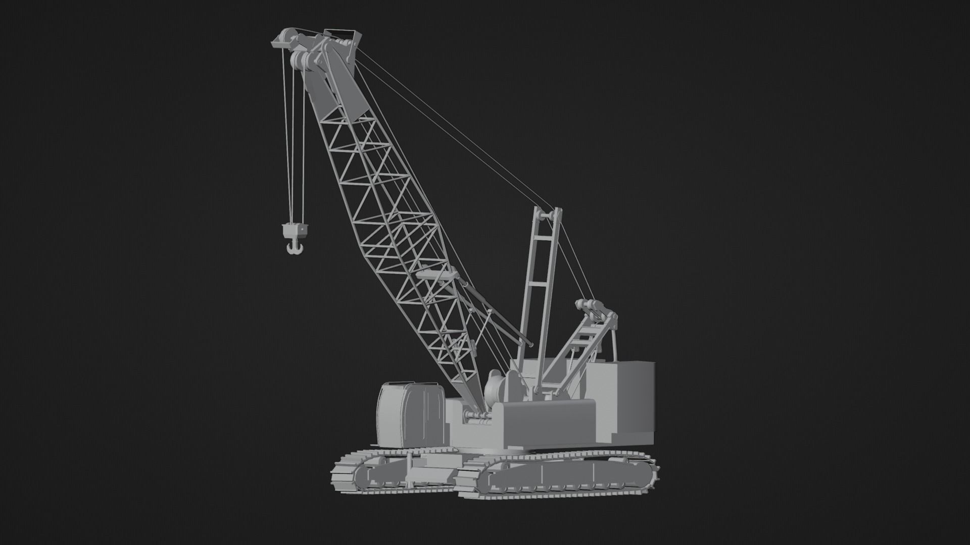 Realistic Construction Vehicle - Crawler Crane Low-poly 3D model_12