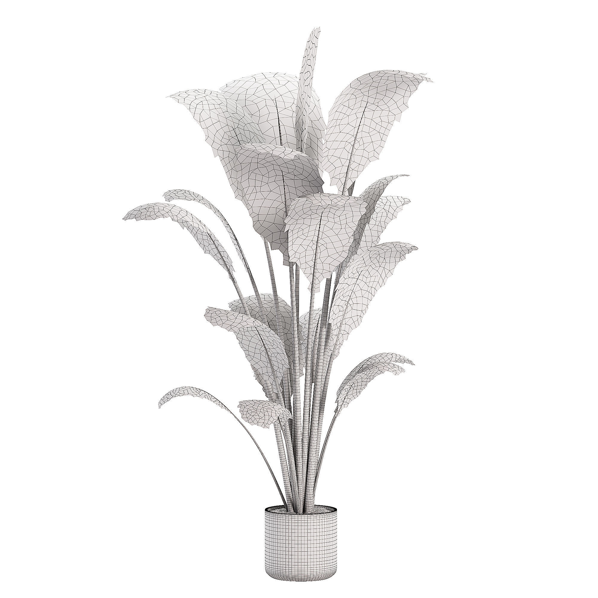 Artificial Bird Of Paradise Plant Tree Low-poly 3D model_9