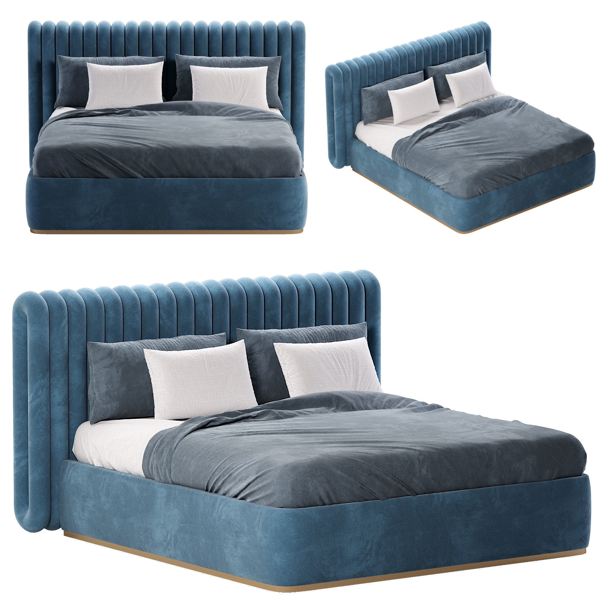 21st Century Post-Future II Bed Upholstery 3D model_1