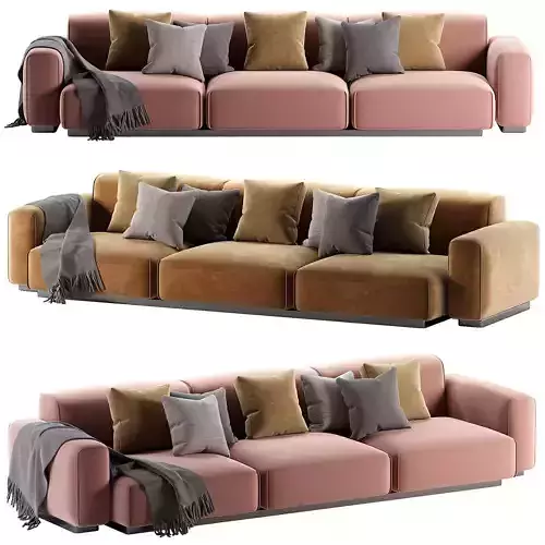 Angie 3 Seater Sofa Low-poly 3D model