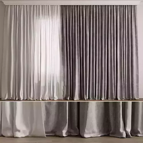 Curtains set 01 3D model