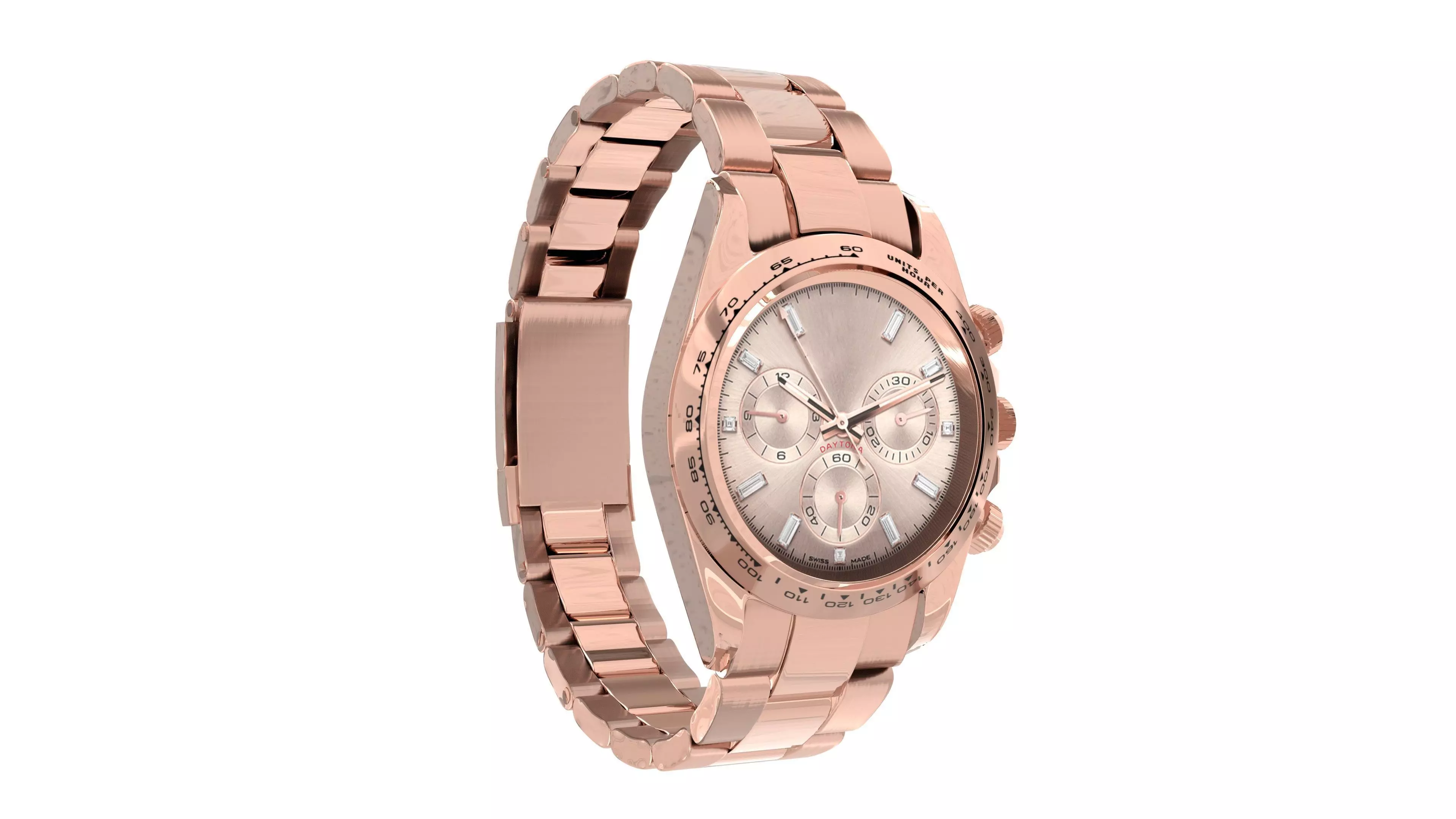 Rolex Cosmograph Daytona Pink Gold - Sundust Diamond-Set Dial1 Low-poly 3D model