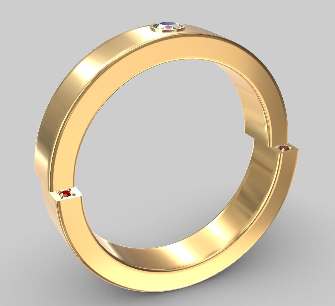 Signature Cliffhanger Ring 3D print model_2