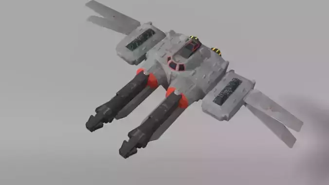 Low-poly space fighter Low-poly 3D model