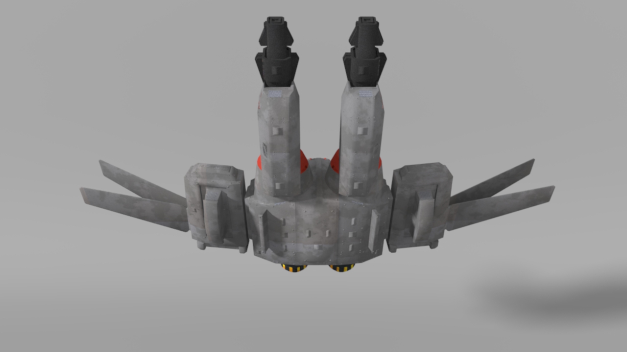 Low-poly space fighter Low-poly 3D model_2