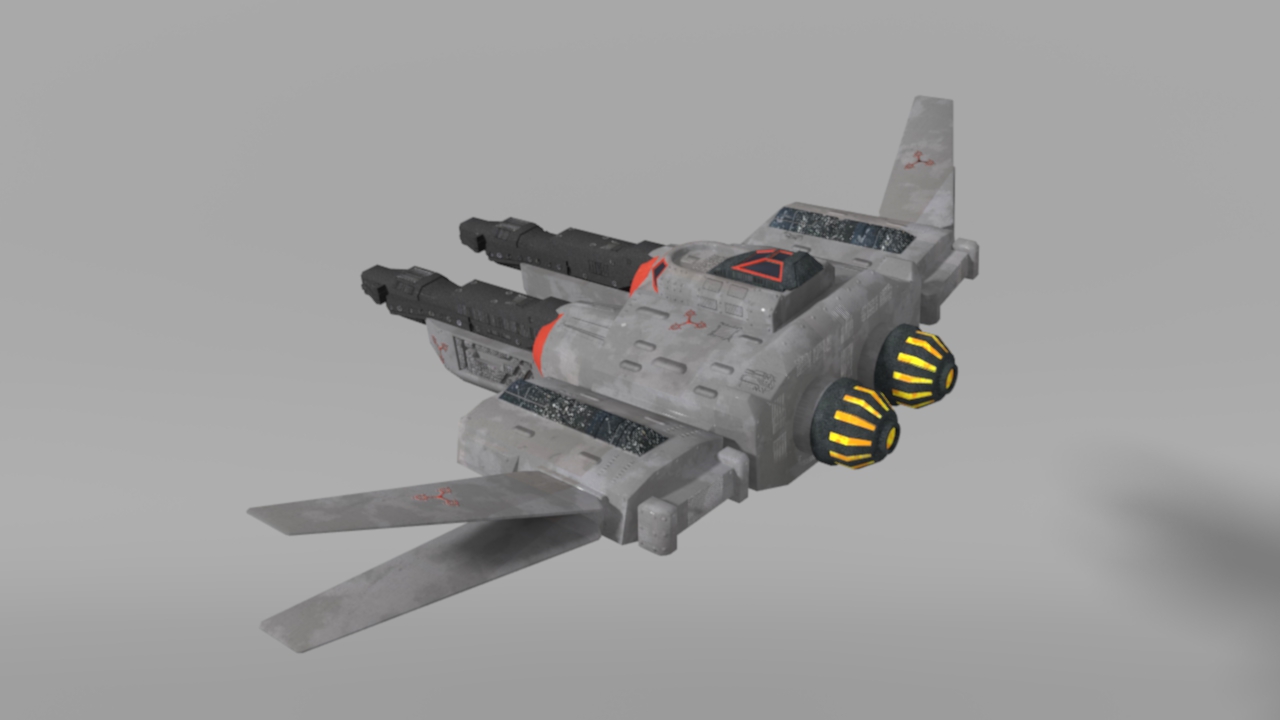 Low-poly space fighter Low-poly 3D model_4