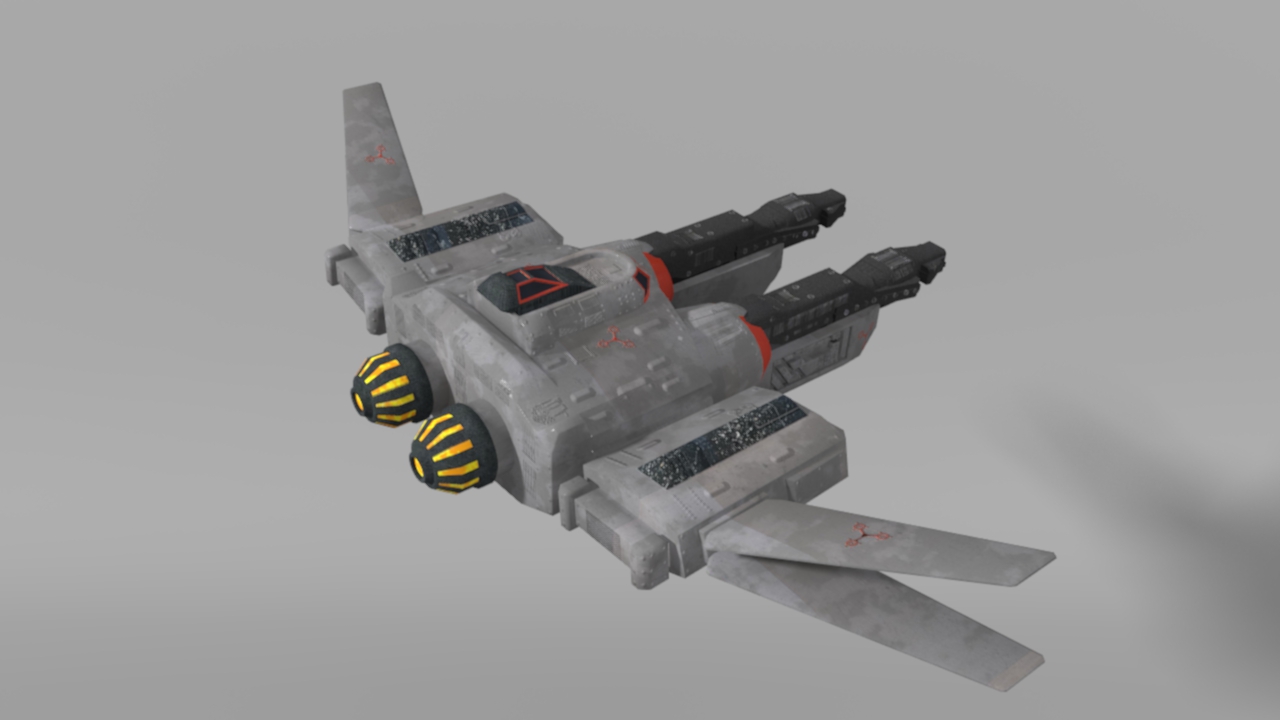 Low-poly space fighter Low-poly 3D model_3