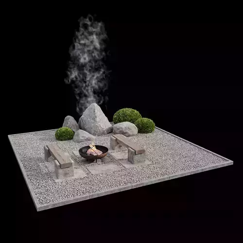 Rock garden sitting area 