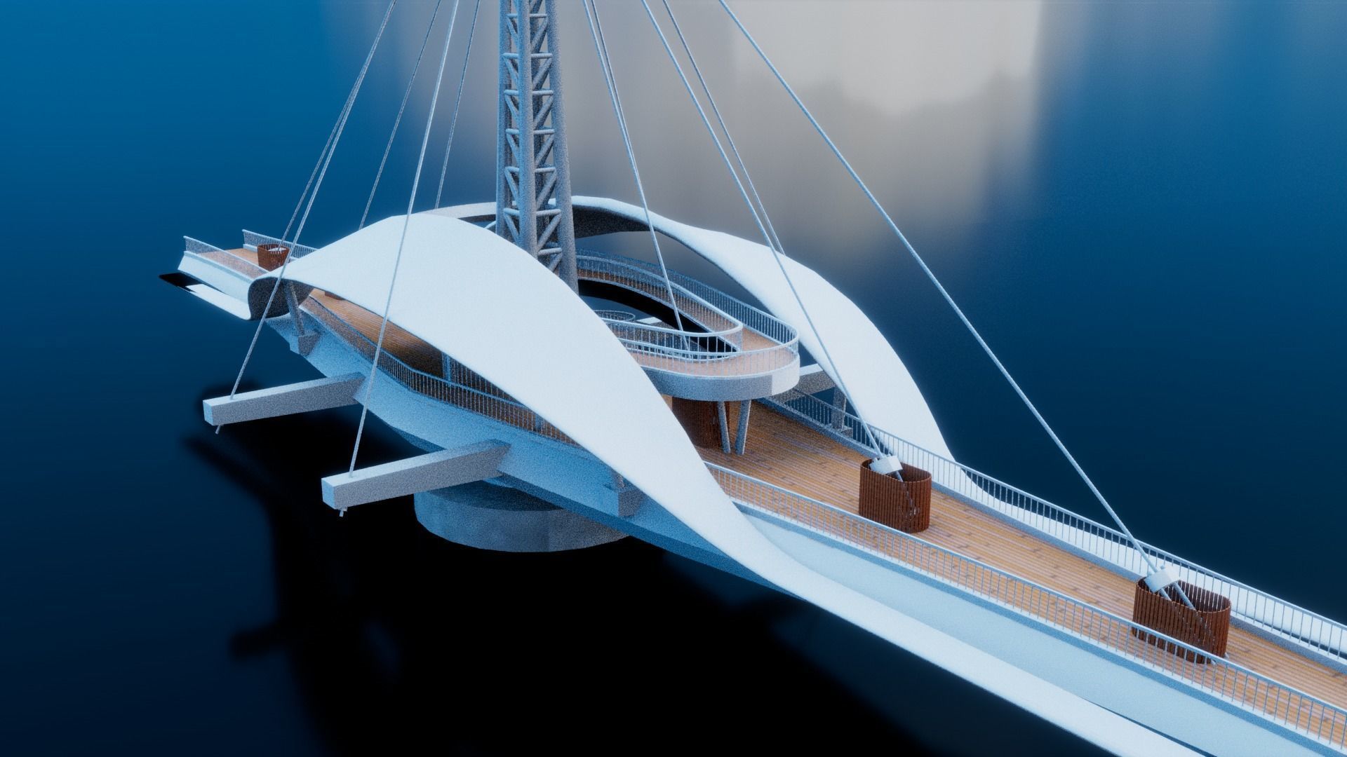 Great Harbor Bridge Low-poly 3D model_1