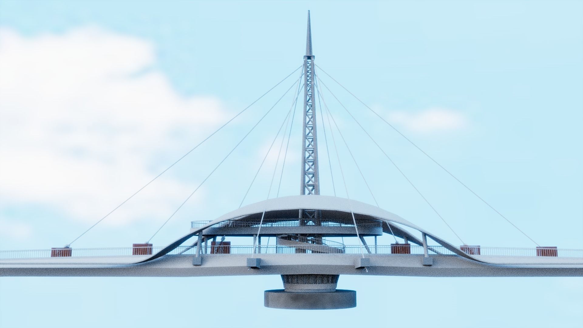 Great Harbor Bridge Low-poly 3D model_7