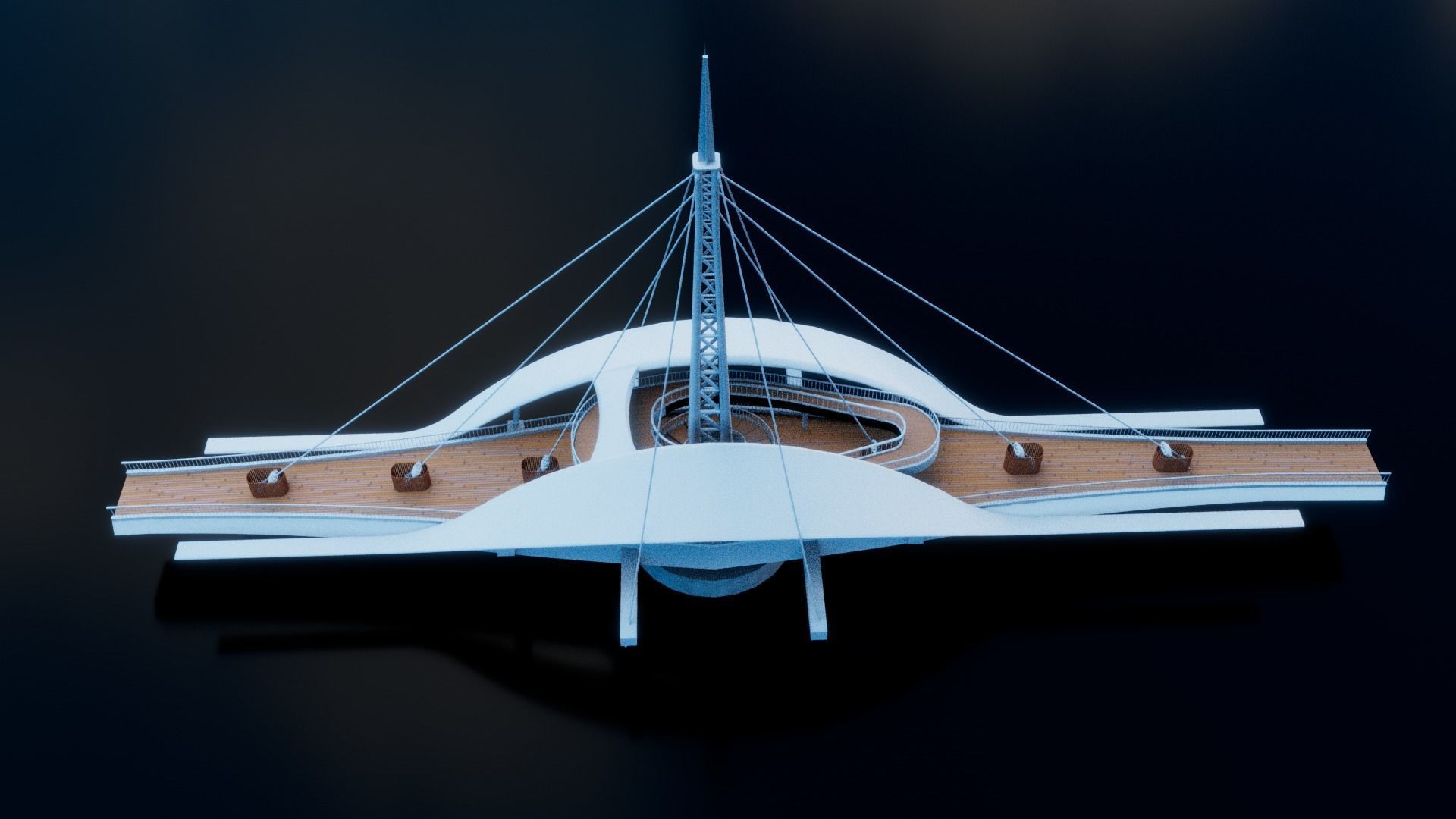 Great Harbor Bridge Low-poly 3D model_4