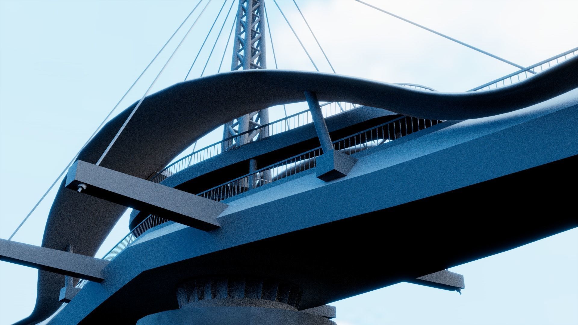 Great Harbor Bridge Low-poly 3D model_6