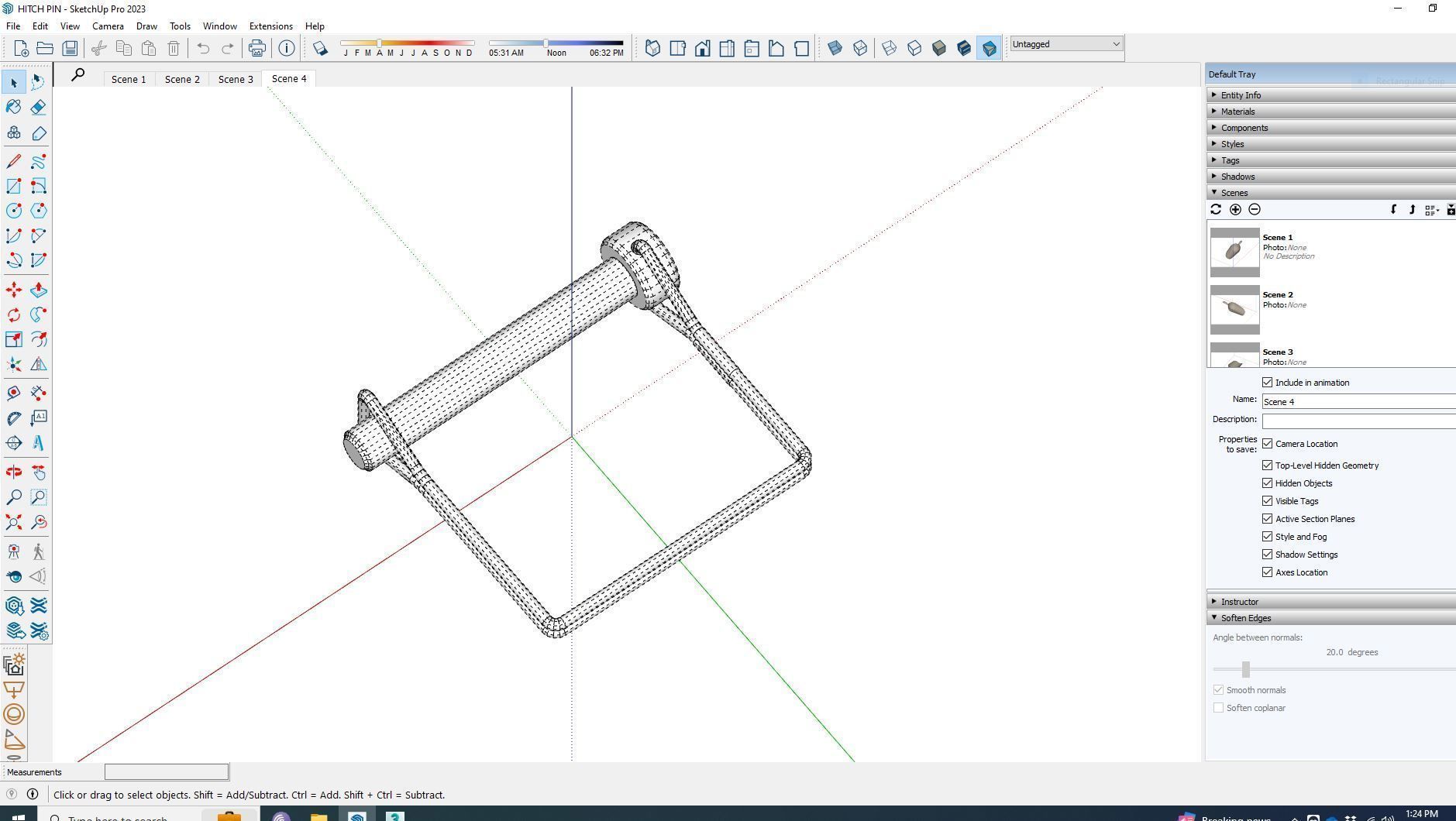 Hitch Pin Low-poly 3D model_6