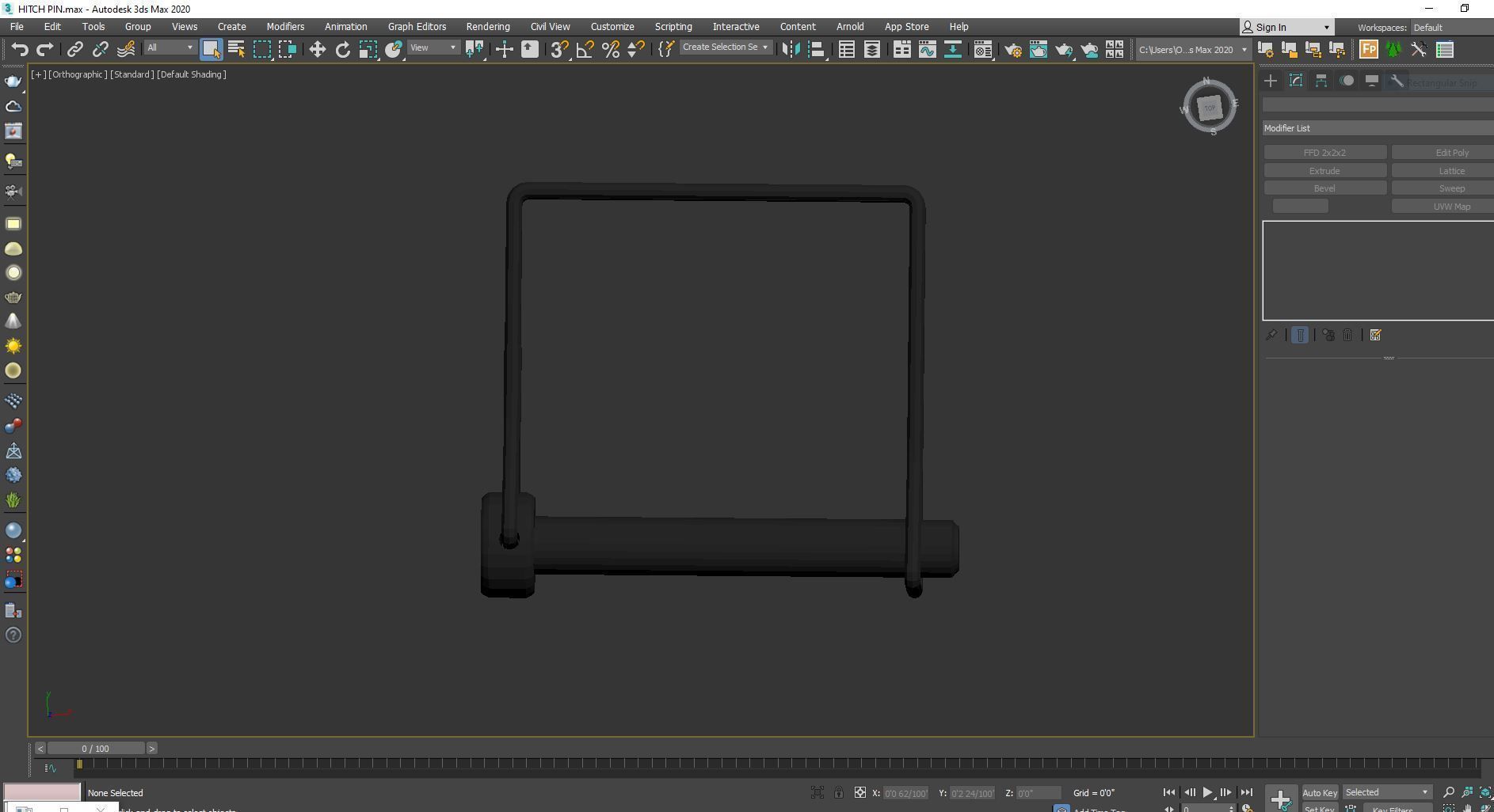 Hitch Pin Low-poly 3D model_5