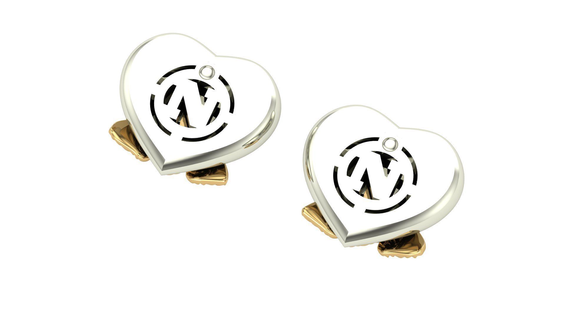 bee earring 3D print model_4