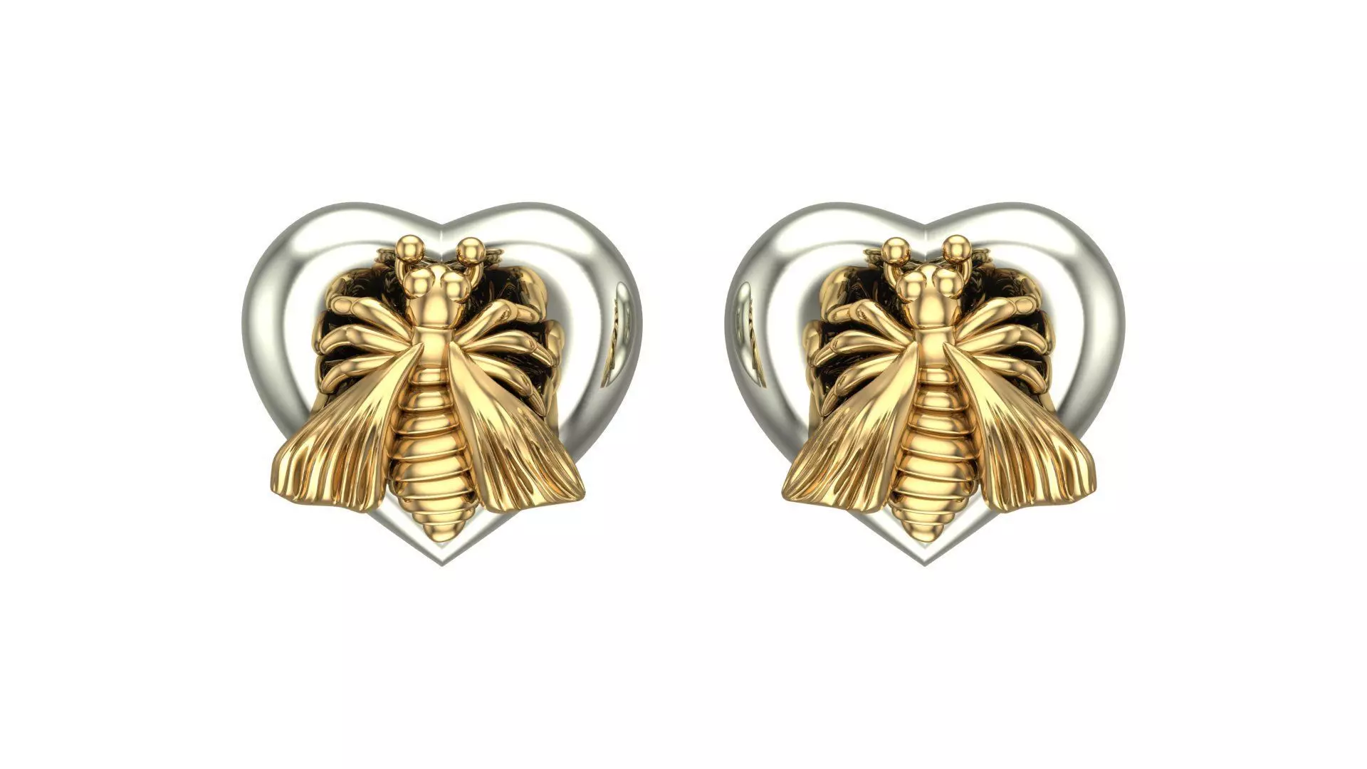 bee earring 3D print model_0