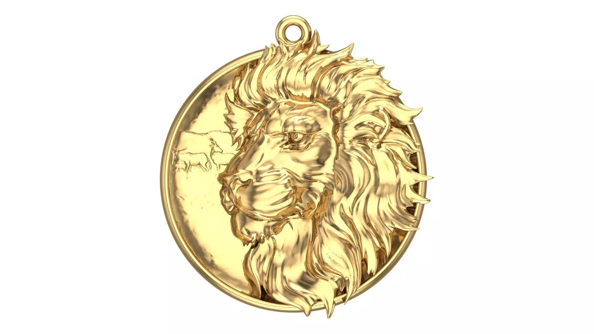 lion pendant 3D print model_0