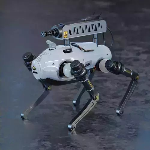 Robot Dog for war - With binding and animation Low-poly 3D model