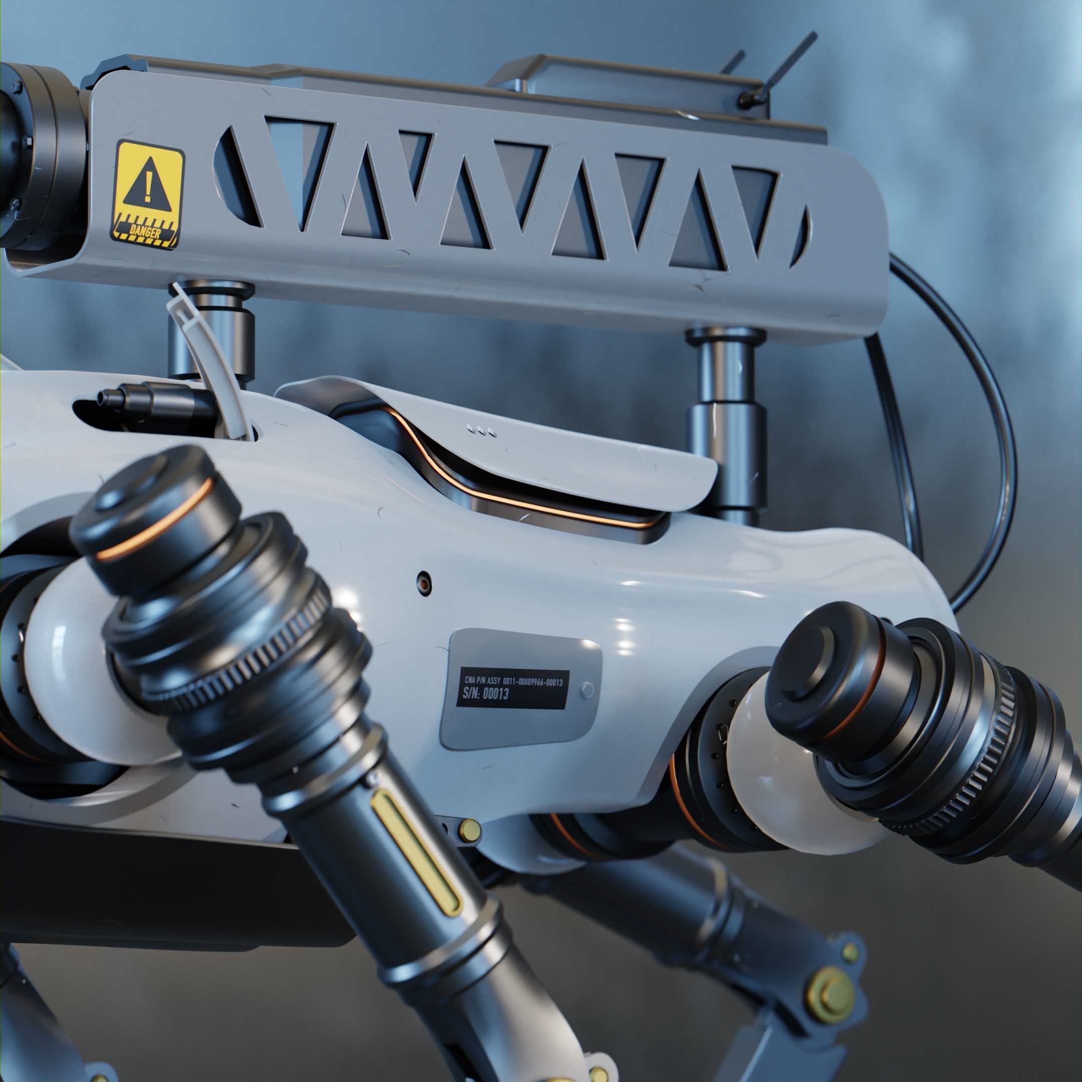 Robot Dog for war - With binding and animation Low-poly 3D model_6