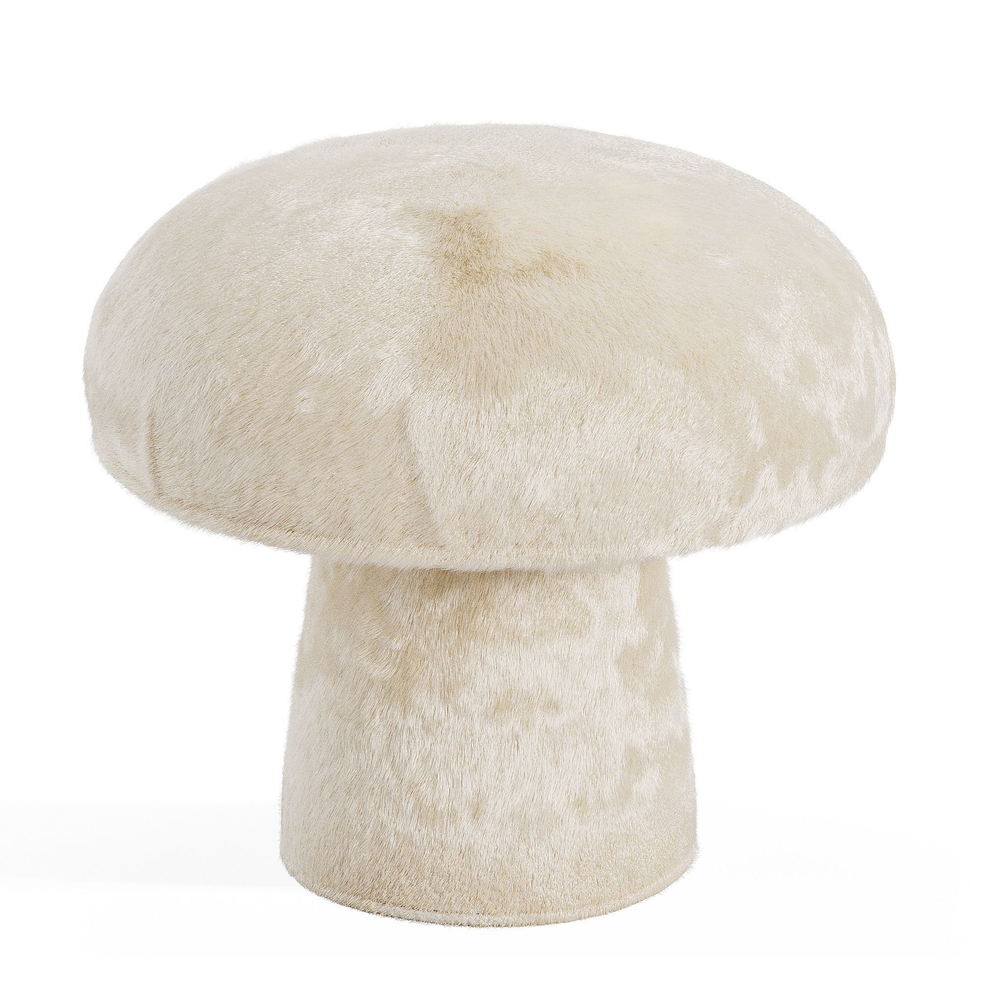 Forsyth Mushroom Pouf Ottoman in Loro Piana Alpaca Wool 3D model_1