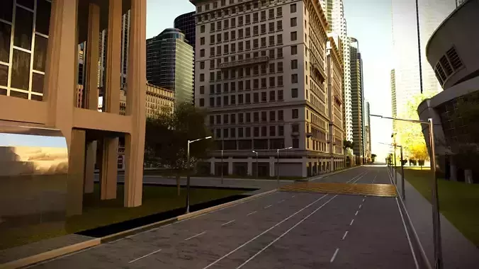 CITY STREET-City medium size 3D model