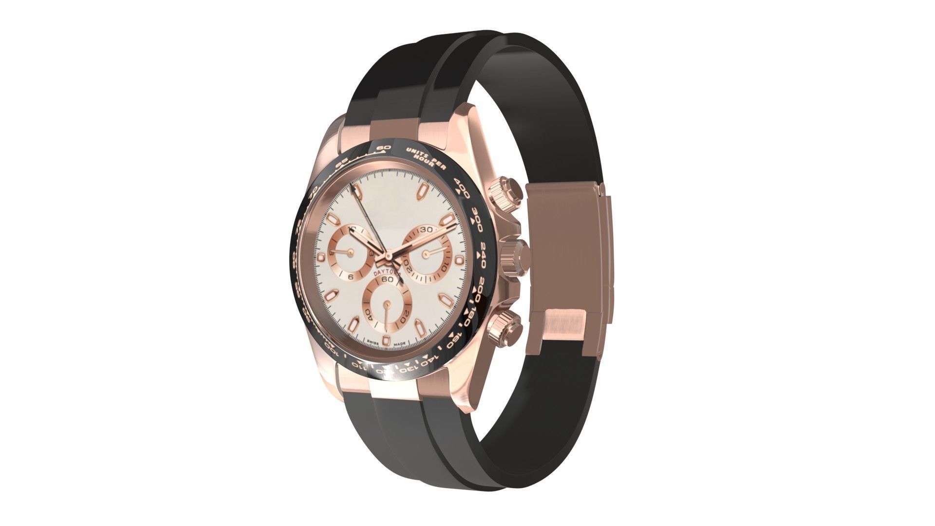 Rolex Cosmograph Daytona Pink Gold - Ivory Dial Low-poly 3D model_1