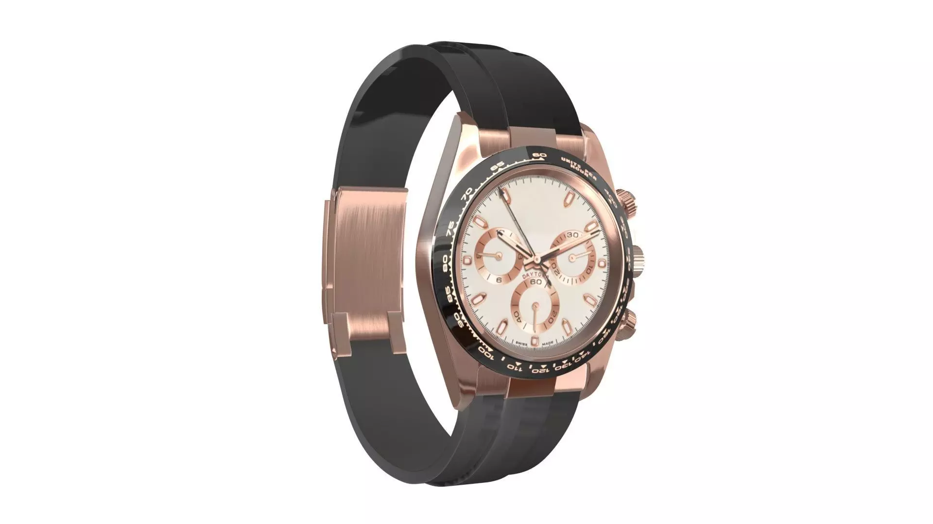 Rolex Cosmograph Daytona Pink Gold - Ivory Dial Low-poly 3D model_0