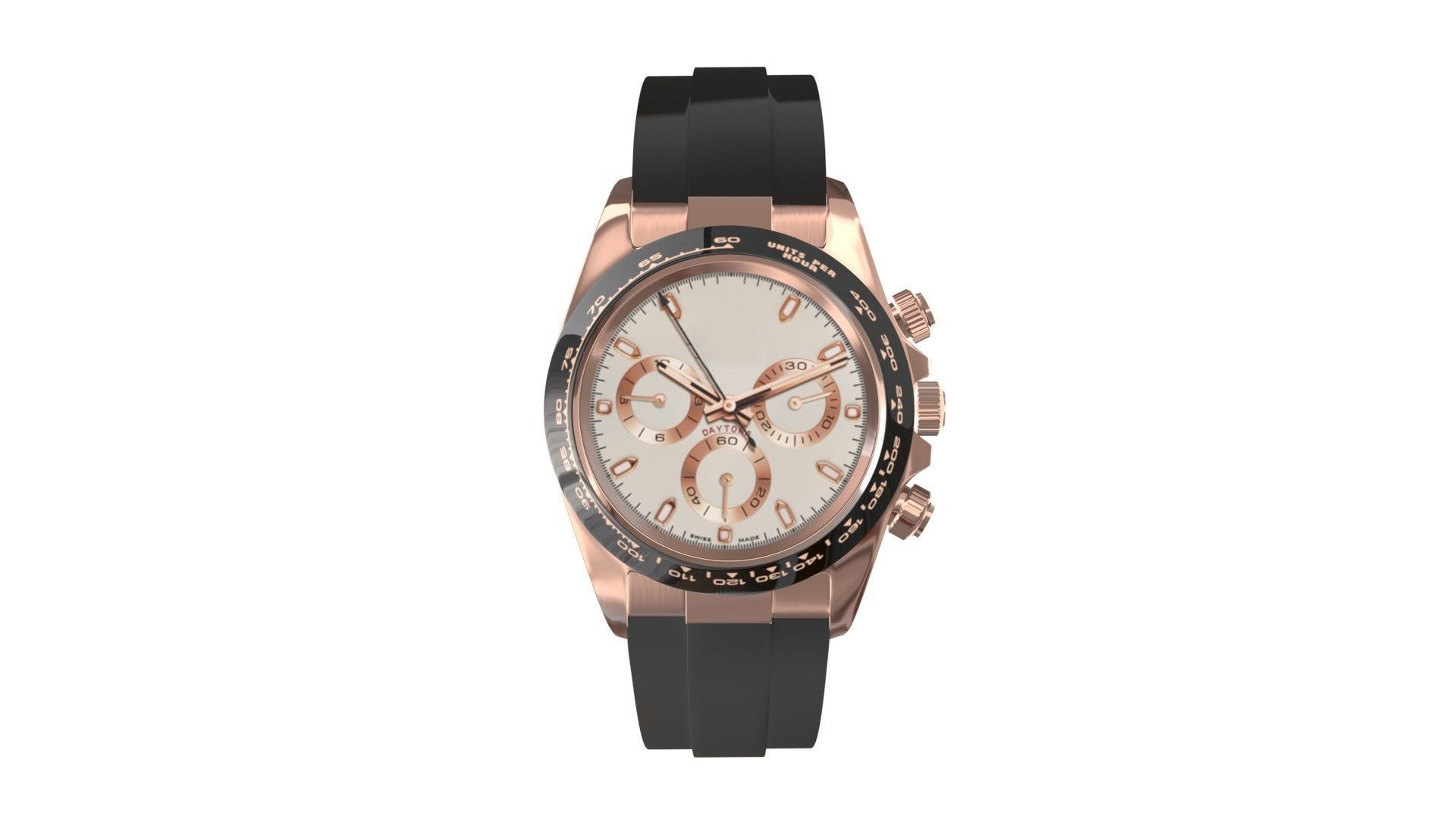 Rolex Cosmograph Daytona Pink Gold - Ivory Dial Low-poly 3D model_2