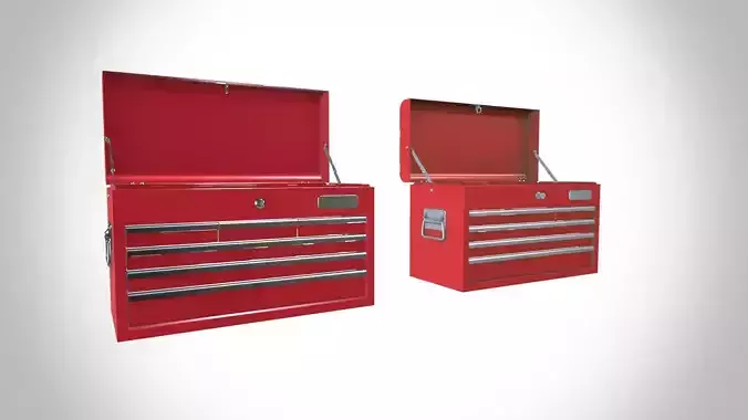 Metal Tool Chest Low-poly 3D model