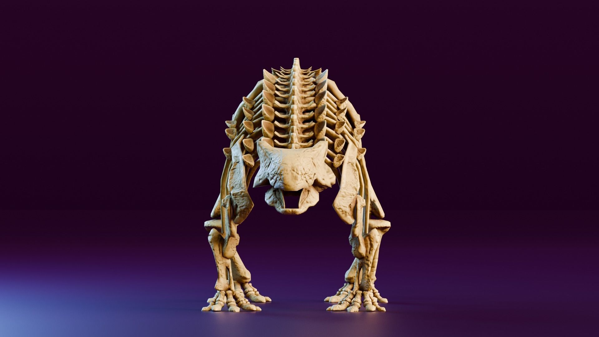 Realistic Ancient Reptilians Fossil - Ankylosaurus Low-poly 3D model_3