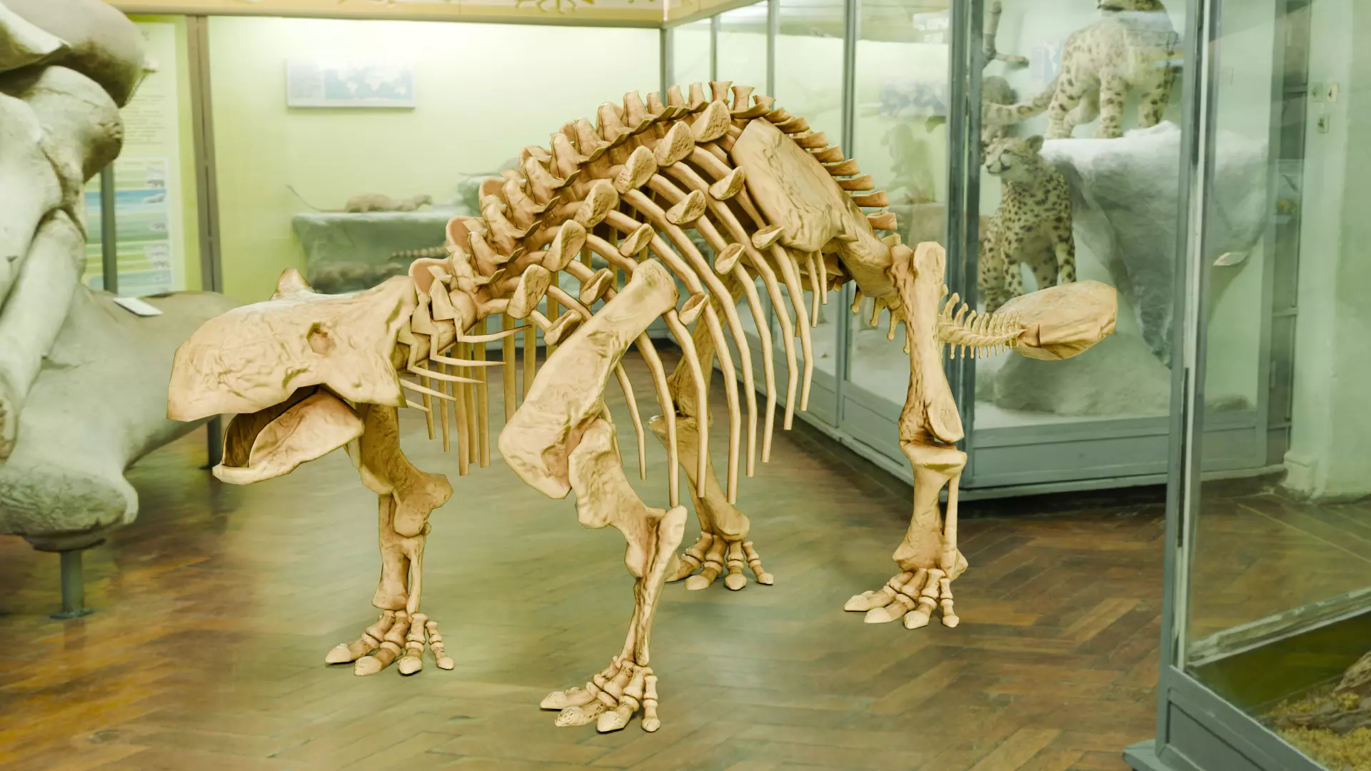 Realistic Ancient Reptilians Fossil - Ankylosaurus Low-poly 3D model_0