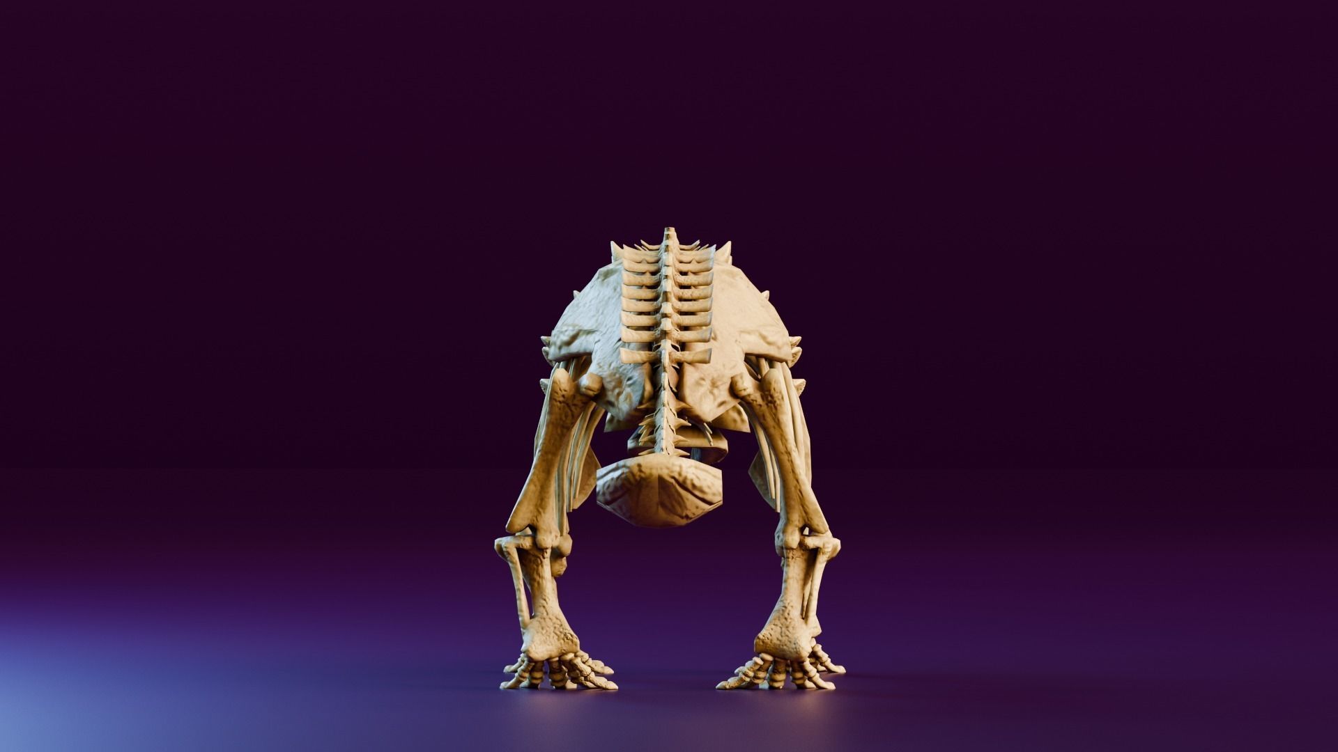 Realistic Ancient Reptilians Fossil - Ankylosaurus Low-poly 3D model_5