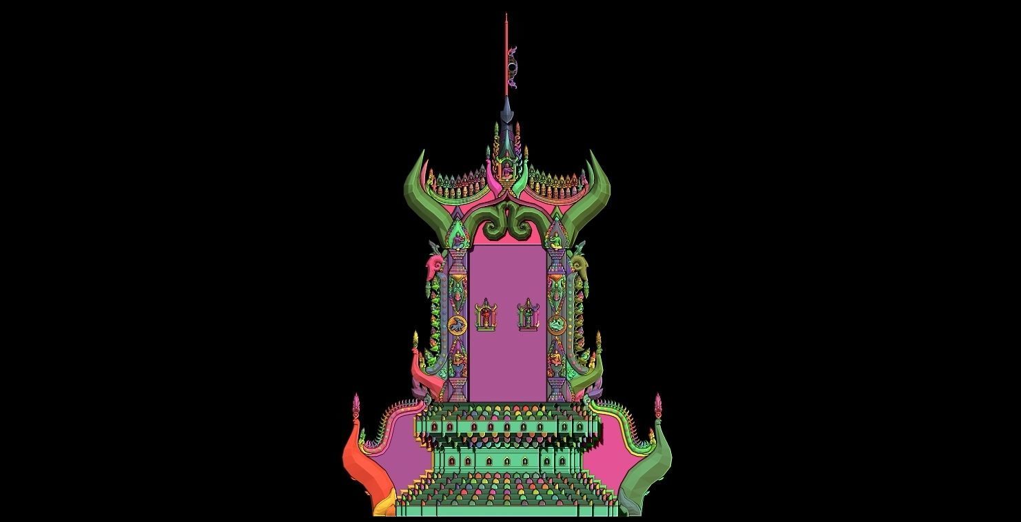 throne model Low-poly 3D model_1