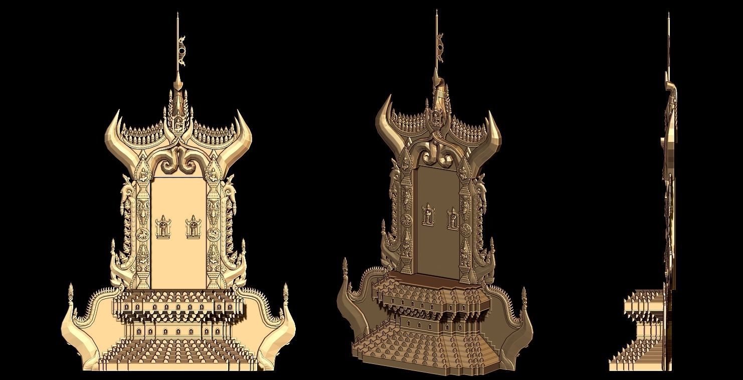 throne model Low-poly 3D model_2