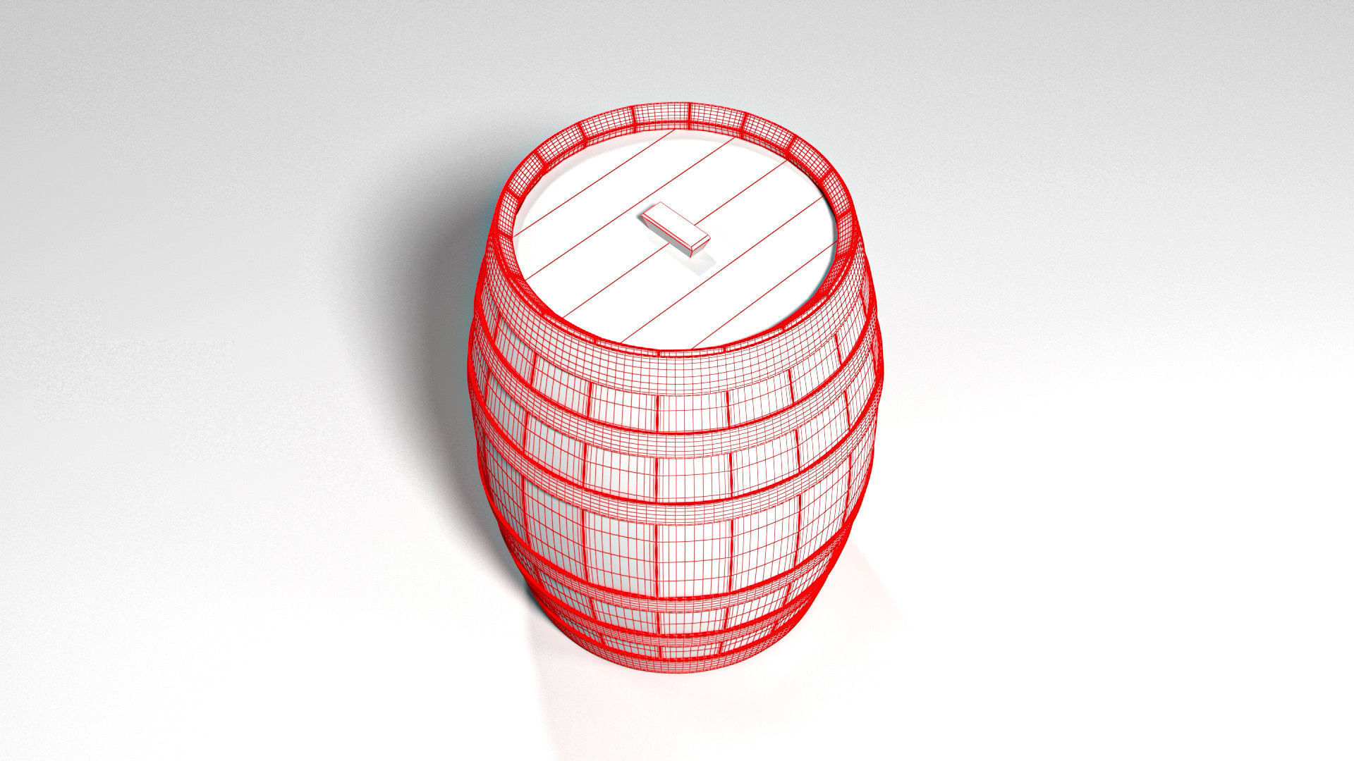 Wood Barrel Low-poly 3D model_11